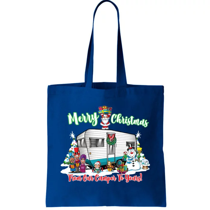 Camper And Travel Trailer Merry Christmas From Our Camper Gift Tote Bag