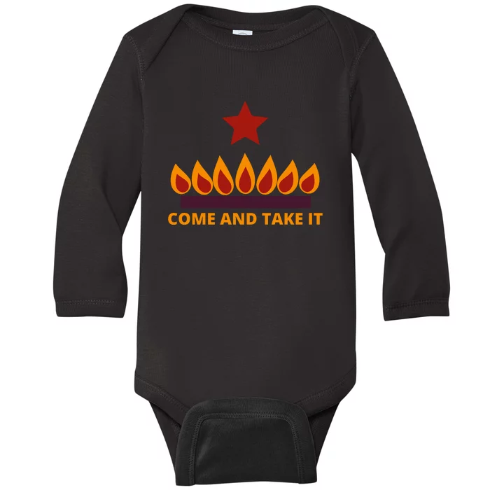 COME AND TAKE IT STOVE Funny Baby Long Sleeve Bodysuit