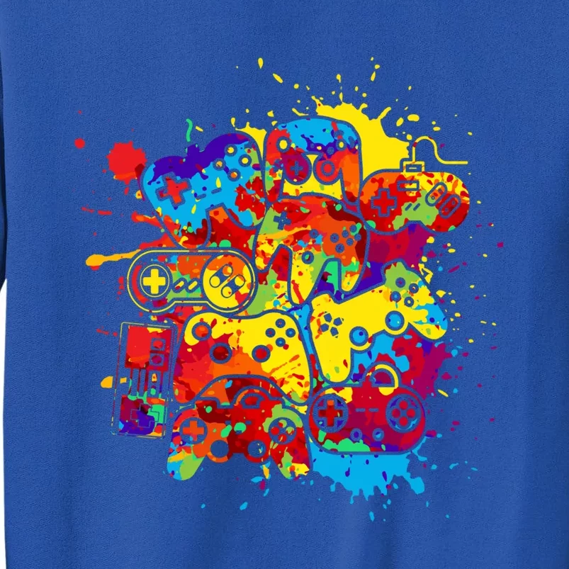 Control All The Things Video Game Controller Paint Splash Funny Gift Tall Sweatshirt