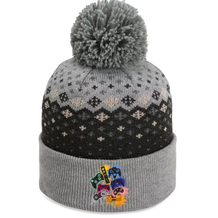 Control All The Things Video Game Controller Gift The Baniff Cuffed Pom Beanie