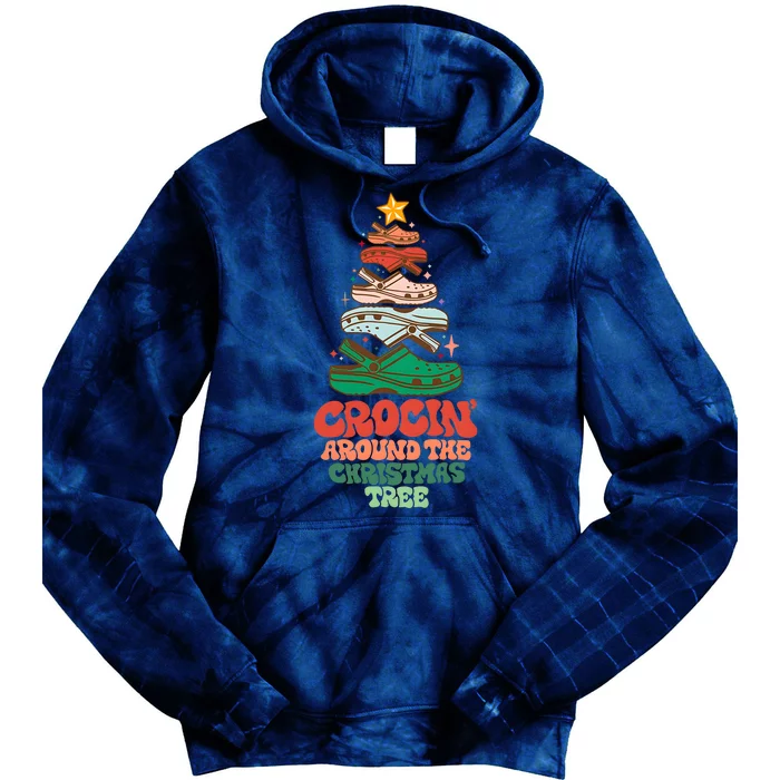 Crocin Around The Christmas Tree Crocs Holiday Season Tie Dye Hoodie