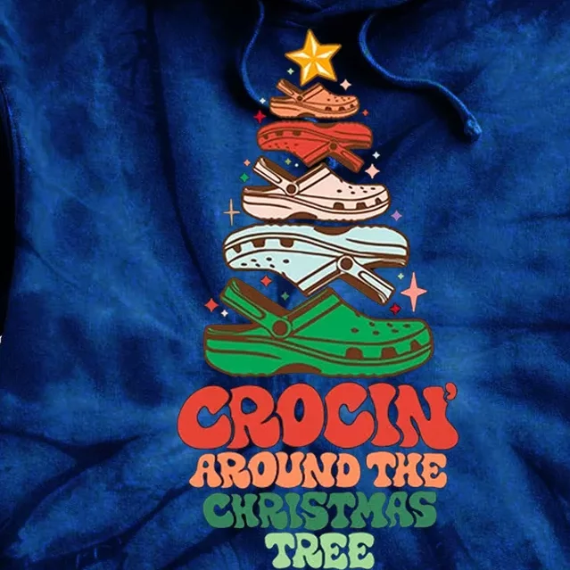 Crocin Around The Christmas Tree Funny Christmas Christmas Gift Christmas In Tie Dye Hoodie