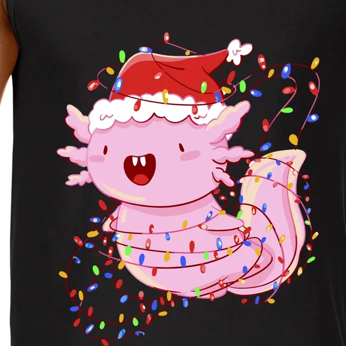 Cute Axolotl Tangled In Christmas Lights Santa Hat Comfort Colors® Tank Top