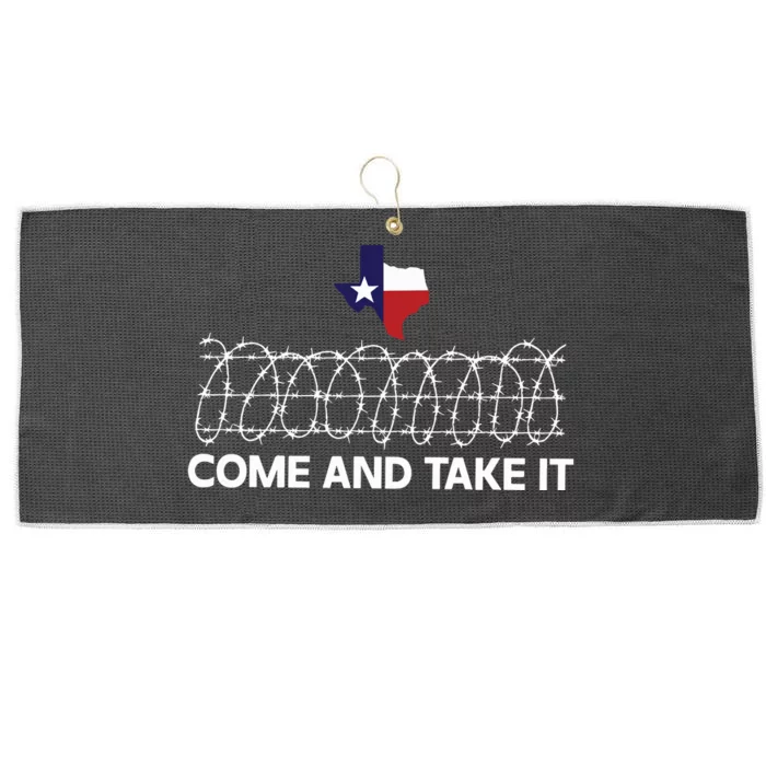 Come And Take It Razor Wire Barbed Wire Border Texas Border Large Microfiber Waffle Golf Towel