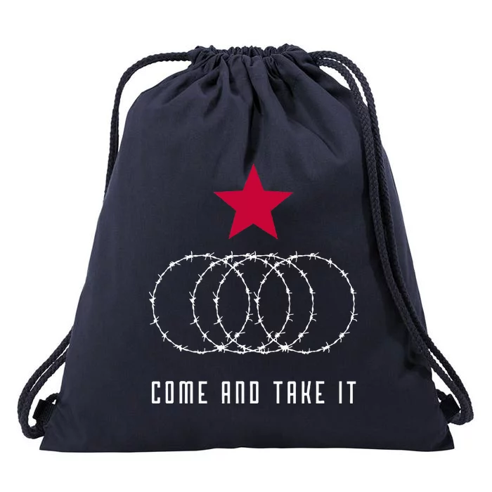 Come And Take It Texas Border Razor Wire Drawstring Bag