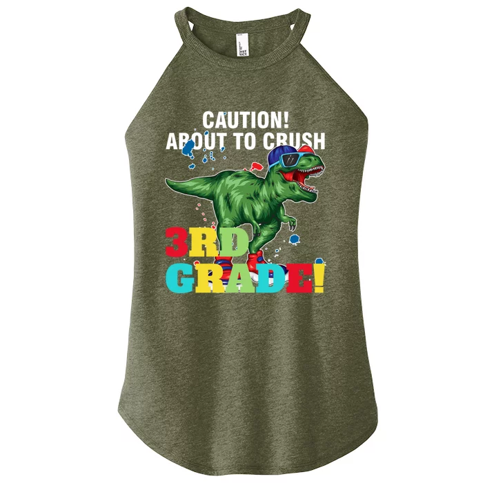 Caution! About To Crush 3Rd Grade! Graduate Funny Gift Women’s Perfect Tri Rocker Tank