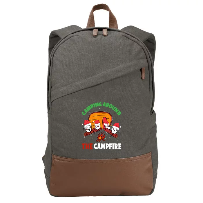 Camping Around The Campfire Chirtsmas Gift Funny Xmas Cotton Canvas Backpack