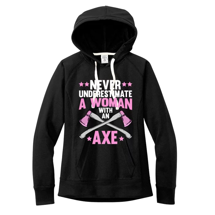 Cool Axe Throwing For Wo Girl Ax Thrower Tree Lumberjack Women's Fleece Hoodie