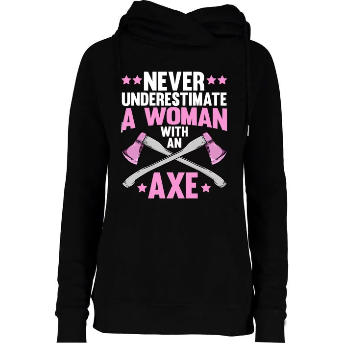 Cool Axe Throwing For Wo Girl Ax Thrower Tree Lumberjack Womens Funnel Neck Pullover Hood