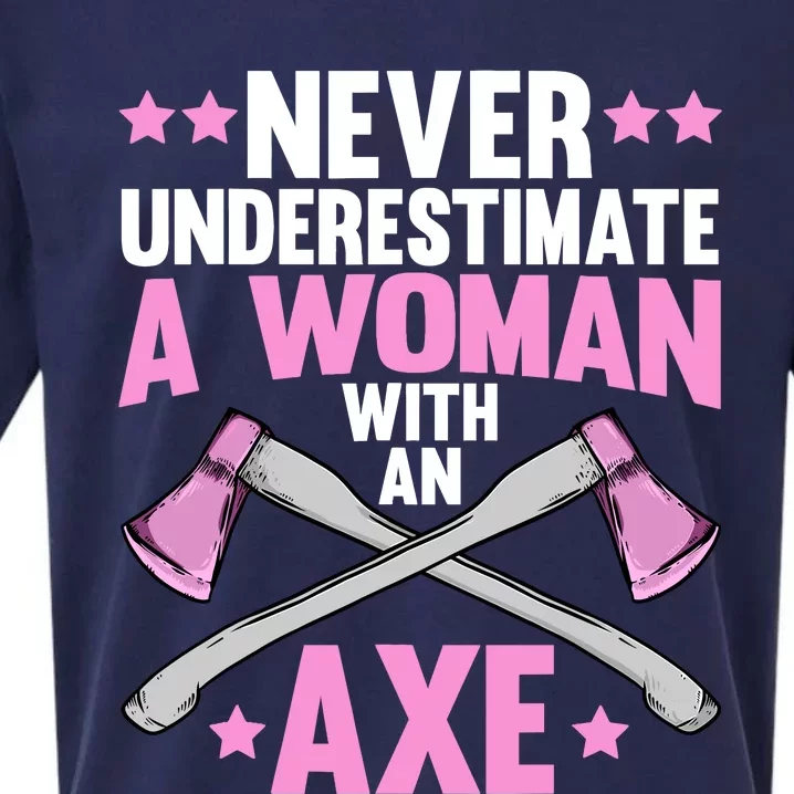 Cool Axe Throwing For Wo Girl Ax Thrower Tree Lumberjack Sueded Cloud Jersey T-Shirt