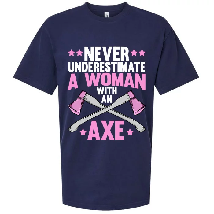 Cool Axe Throwing For Wo Girl Ax Thrower Tree Lumberjack Sueded Cloud Jersey T-Shirt