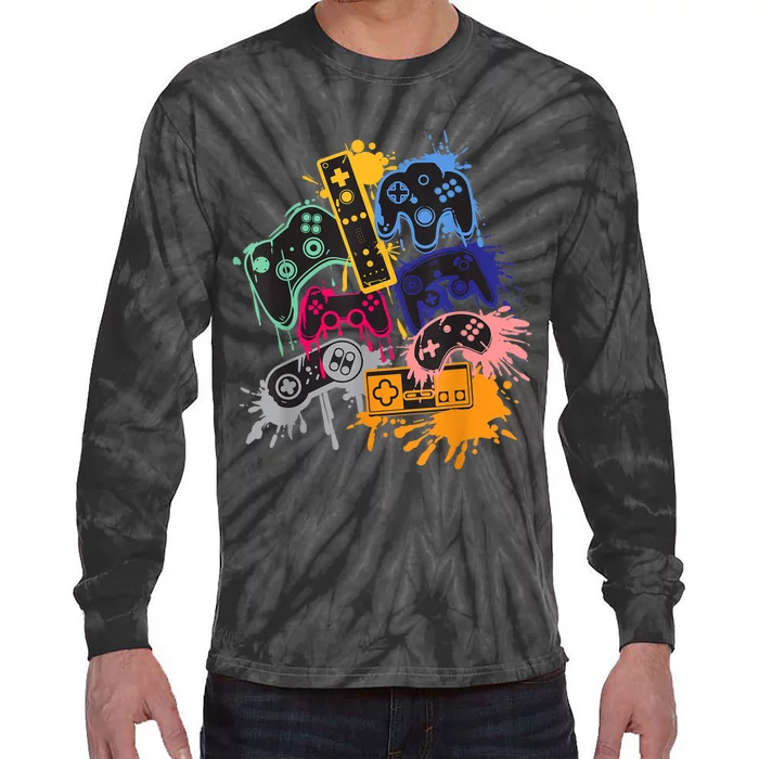 Control All The Things Video Game Controller Tie-Dye Long Sleeve Shirt