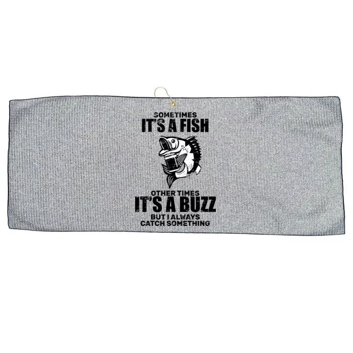 Catch A Fish Or Buzz Large Microfiber Waffle Golf Towel