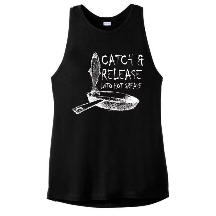 Catch And Release Into Grease Ladies Tri-Blend Wicking Tank