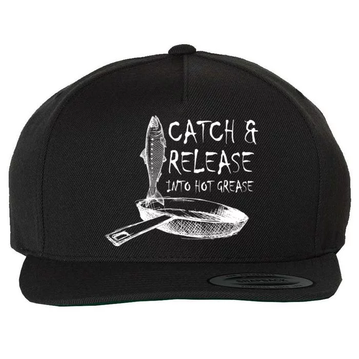 Catch And Release Into Grease Wool Snapback Cap