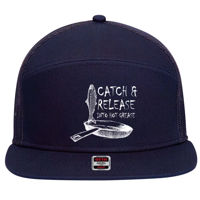 Catch And Release Into Grease 7 Panel Mesh Trucker Snapback Hat