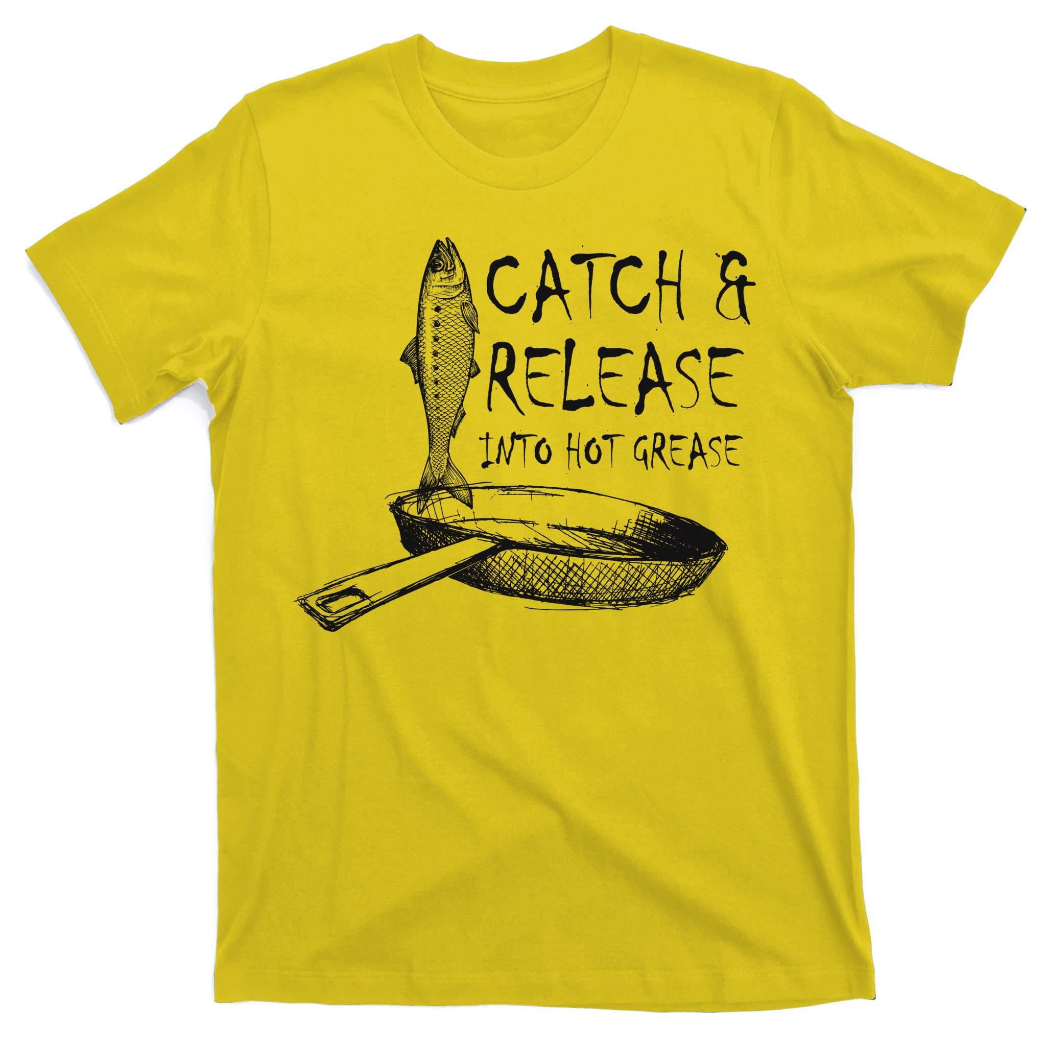Catch and Release, Funny Fishing T Shirt Design for Men, Heather Red 3XL