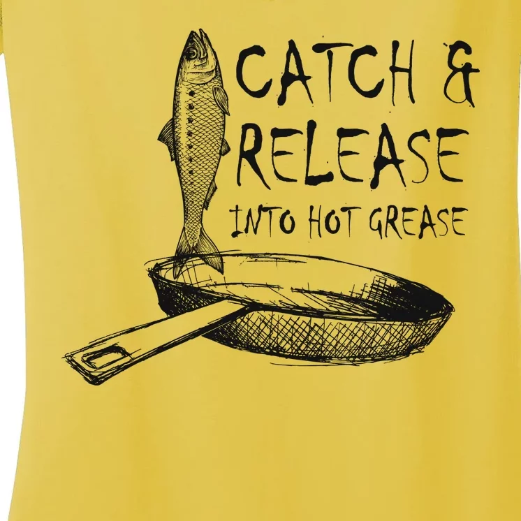 Catch And Release Into Grease Women's V-Neck T-Shirt