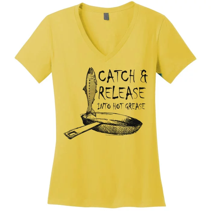 Catch And Release Into Grease Women's V-Neck T-Shirt