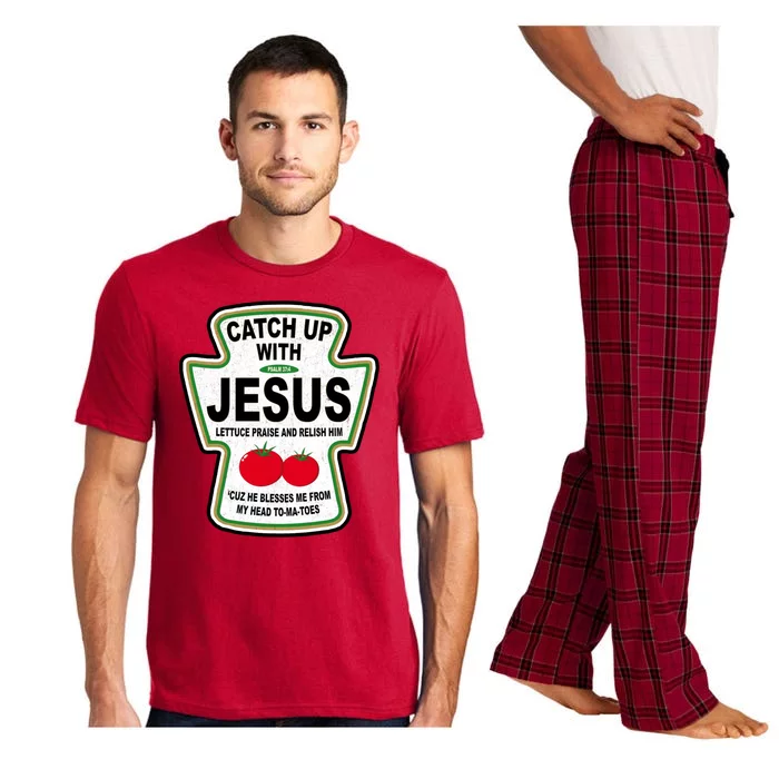 Catch Up With Jesus Funny Ketchup Faith Pajama Set