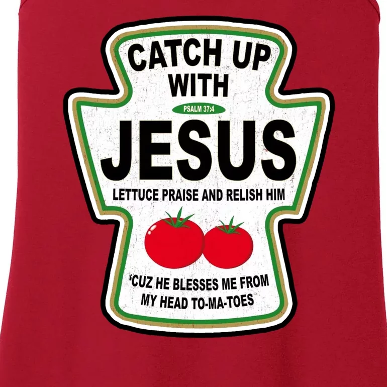 Catch Up With Jesus Funny Ketchup Faith Ladies Essential Tank