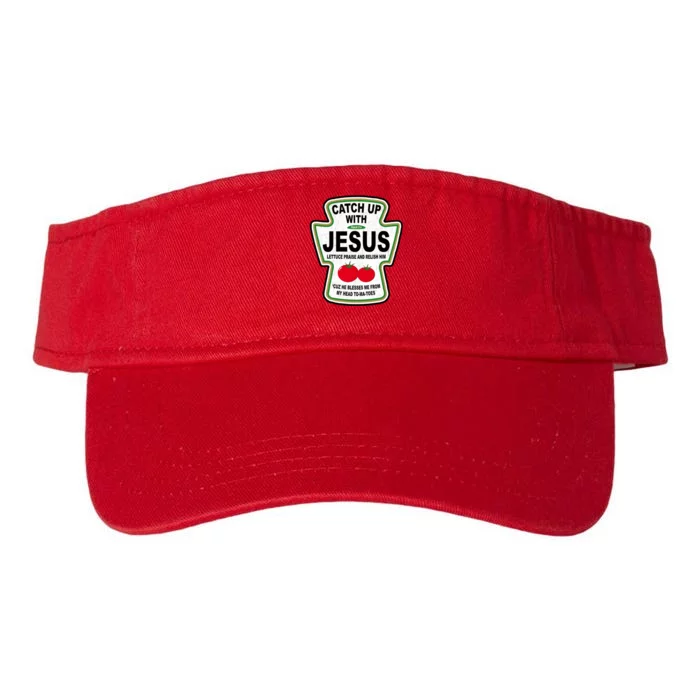 Catch Up With Jesus Funny Ketchup Faith Valucap Bio-Washed Visor