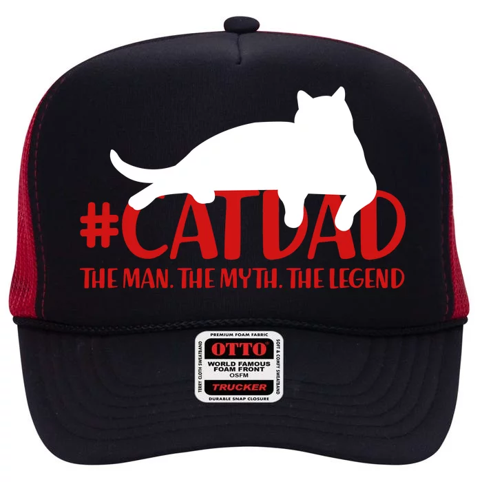 #CatDad The Man Myth Legend High Crown Mesh Trucker Hat