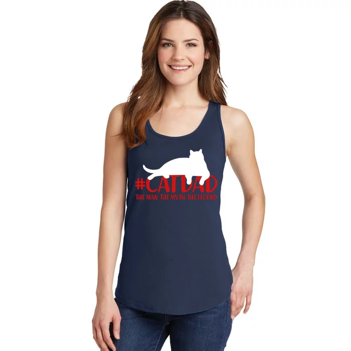 #CatDad The Man Myth Legend Ladies Essential Tank