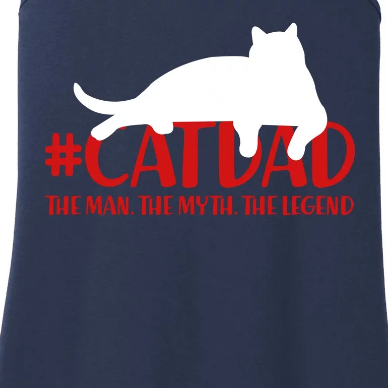 #CatDad The Man Myth Legend Ladies Essential Tank