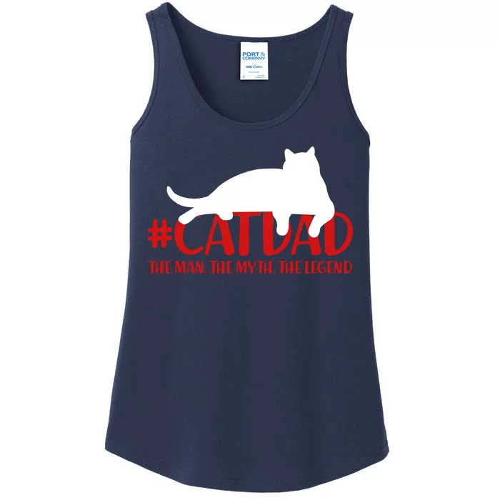 #CatDad The Man Myth Legend Ladies Essential Tank