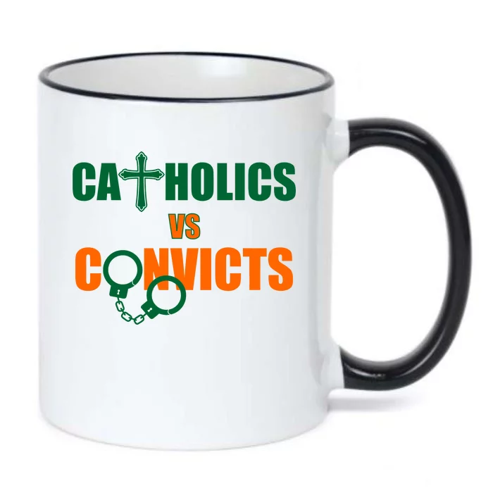 Catholics Vs. Convicts 1988 Cross and Handcuffs Black Color Changing Mug