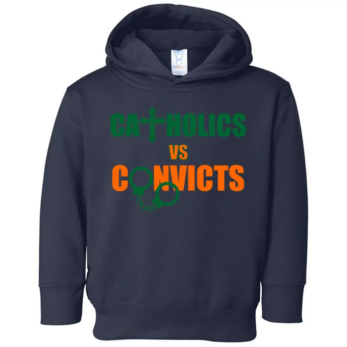 Catholics Vs. Convicts 1988 Cross and Handcuffs Toddler Hoodie