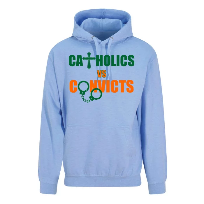 Catholics Vs. Convicts 1988 Cross and Handcuffs Unisex Surf Hoodie