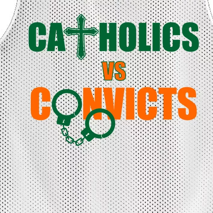 Catholics Vs. Convicts 1988 Cross and Handcuffs Mesh Reversible Basketball Jersey Tank