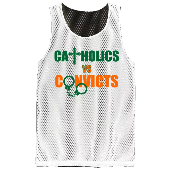 Catholics Vs. Convicts 1988 Cross and Handcuffs Mesh Reversible Basketball Jersey Tank