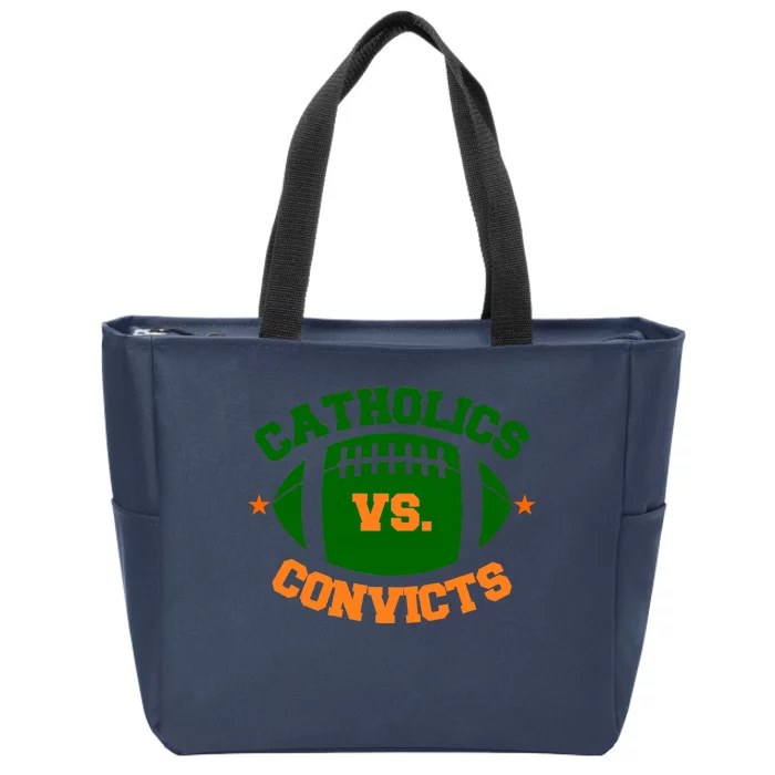 Catholics Vs. Convicts 1988 Football Logo Zip Tote Bag