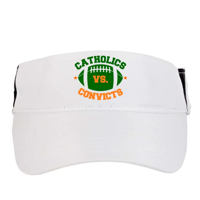 Catholics Vs. Convicts 1988 Football Logo Adult Drive Performance Visor