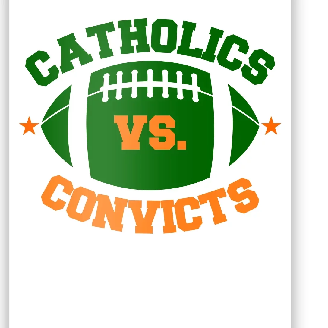 Catholics Vs. Convicts 1988 Football Logo Poster