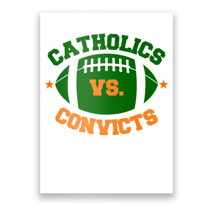 Catholics Vs. Convicts 1988 Football Logo Poster