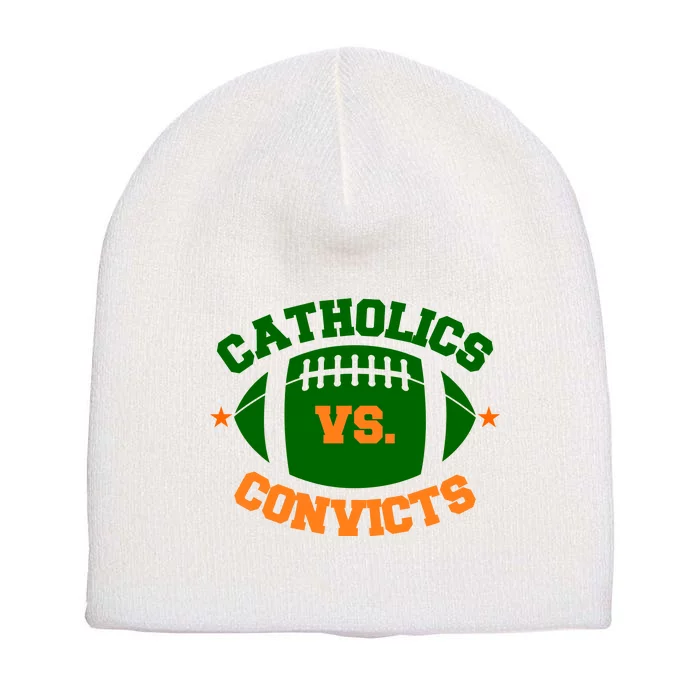 Catholics Vs. Convicts 1988 Football Logo Short Acrylic Beanie