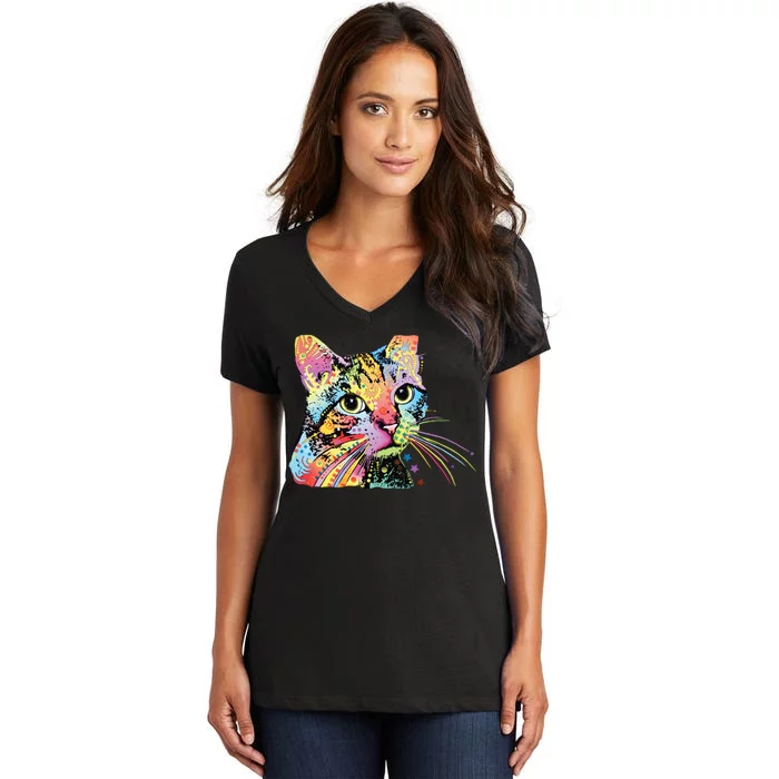 Catillac Cat Dean Russo Women's V-Neck T-Shirt