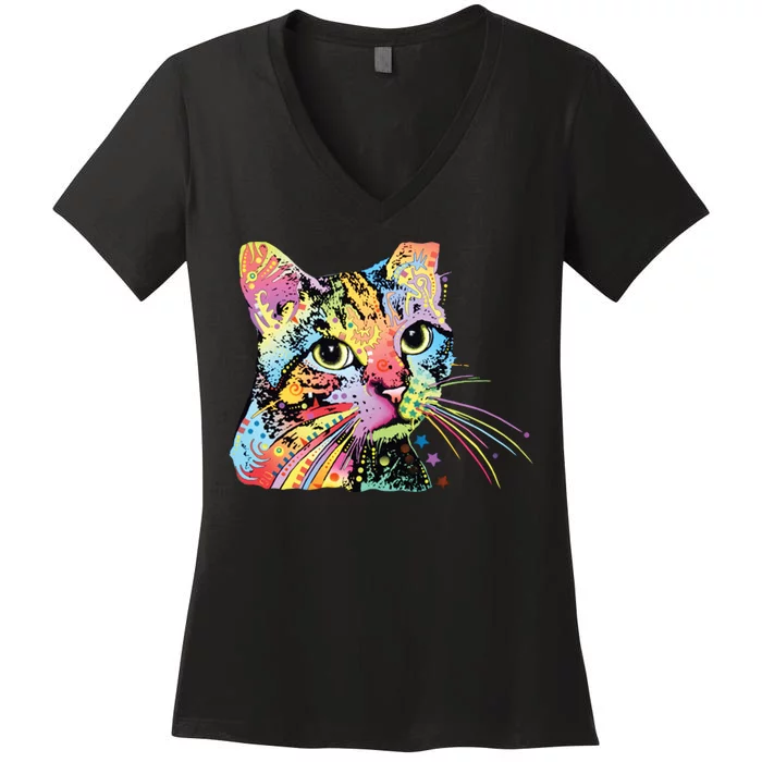 Catillac Cat Dean Russo Women's V-Neck T-Shirt