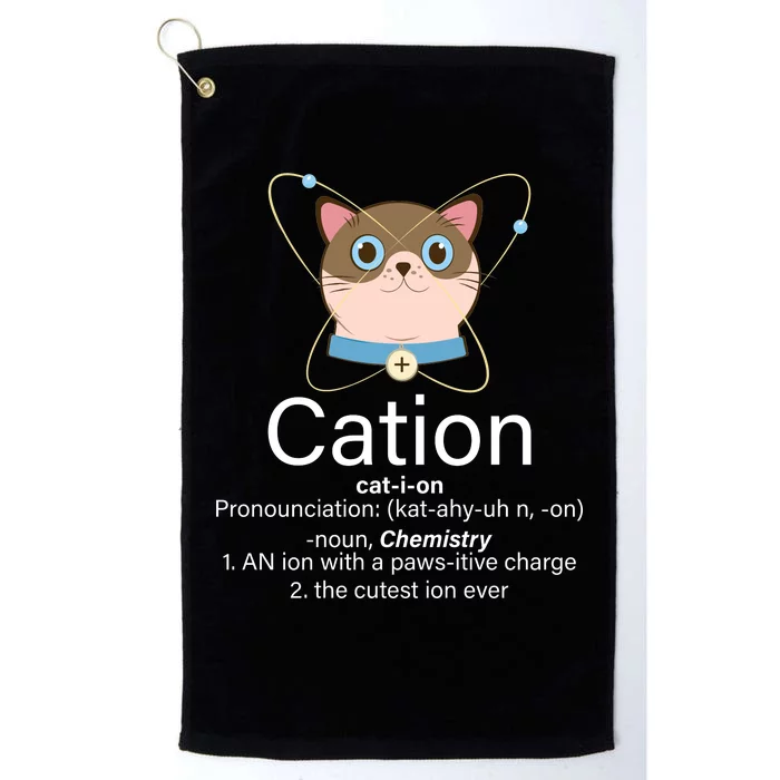 Cation Science Joke Funny Platinum Collection Golf Towel