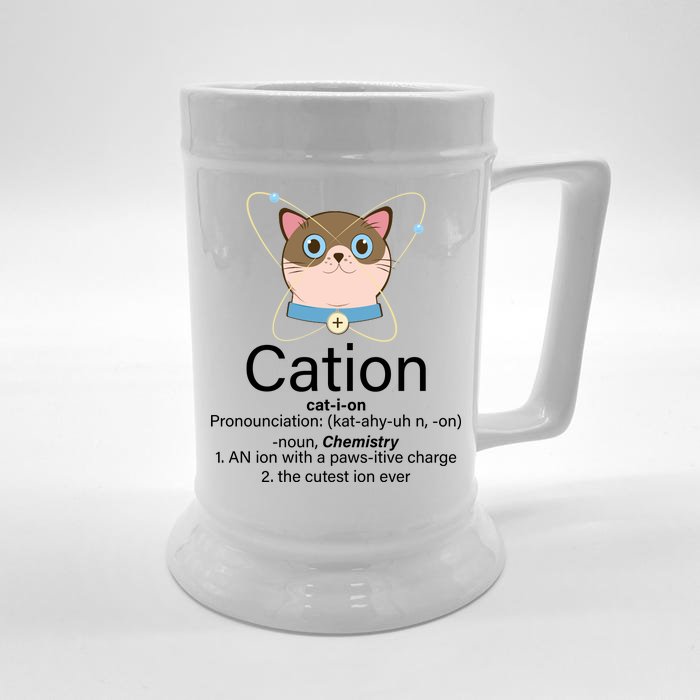 Cation Science Joke Funny Front & Back Beer Stein