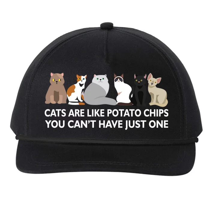 Cats Are Like Potato Chips Snapback Five-Panel Rope Hat