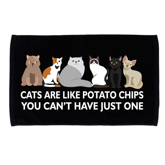 Cats Are Like Potato Chips Microfiber Hand Towel