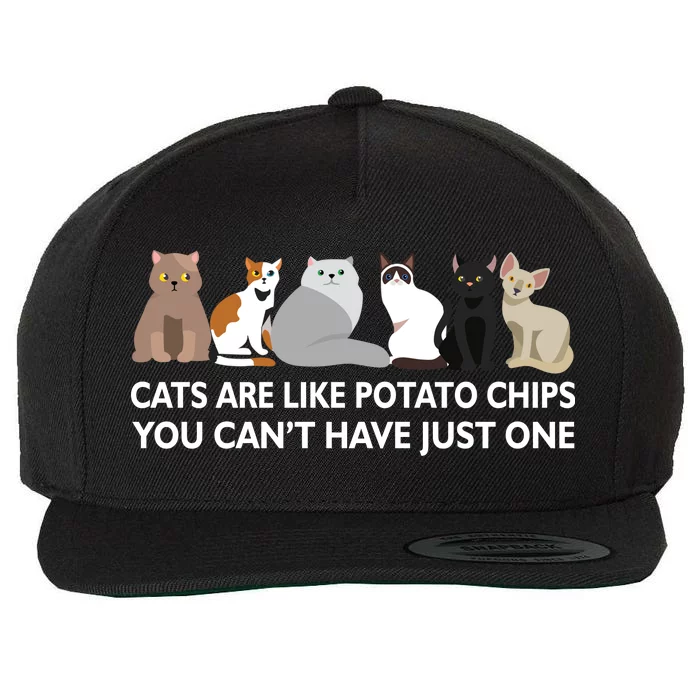 Cats Are Like Potato Chips Wool Snapback Cap