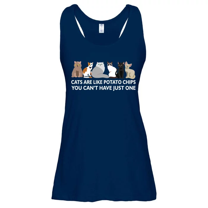 Cats Are Like Potato Chips Ladies Essential Flowy Tank