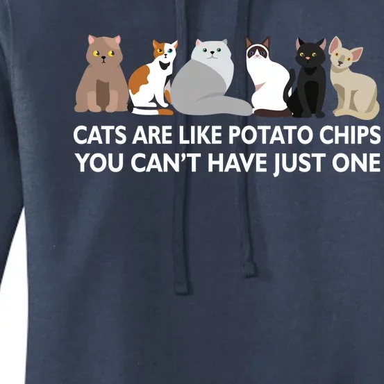 Cats Are Like Potato Chips Women's Pullover Hoodie