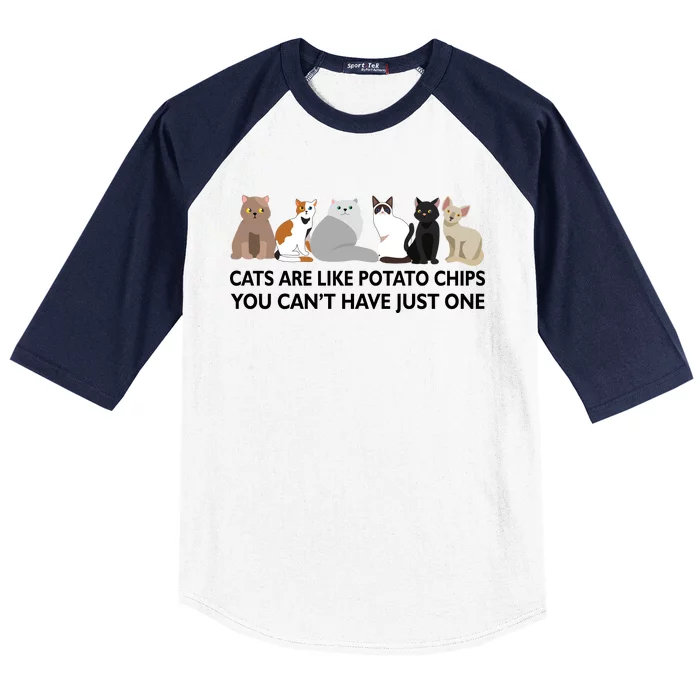 Cats Are Like Potato Chips Baseball Sleeve Shirt